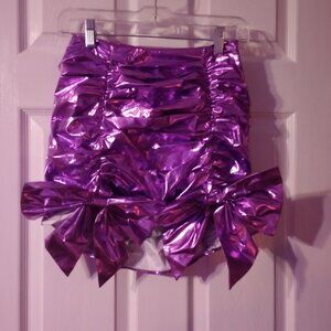 Sugar thrillz metallic purple mini skirt xs nwt